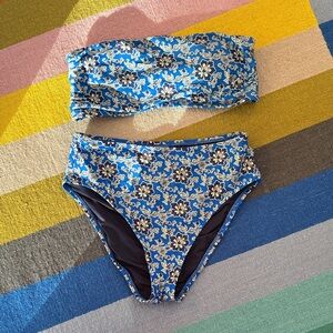 Floral Blue j. Crew Swim Set